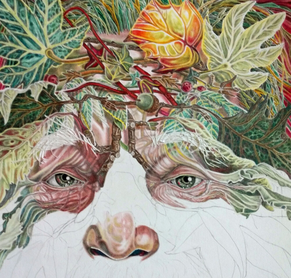 THE GREEN MAN, painting Day 22